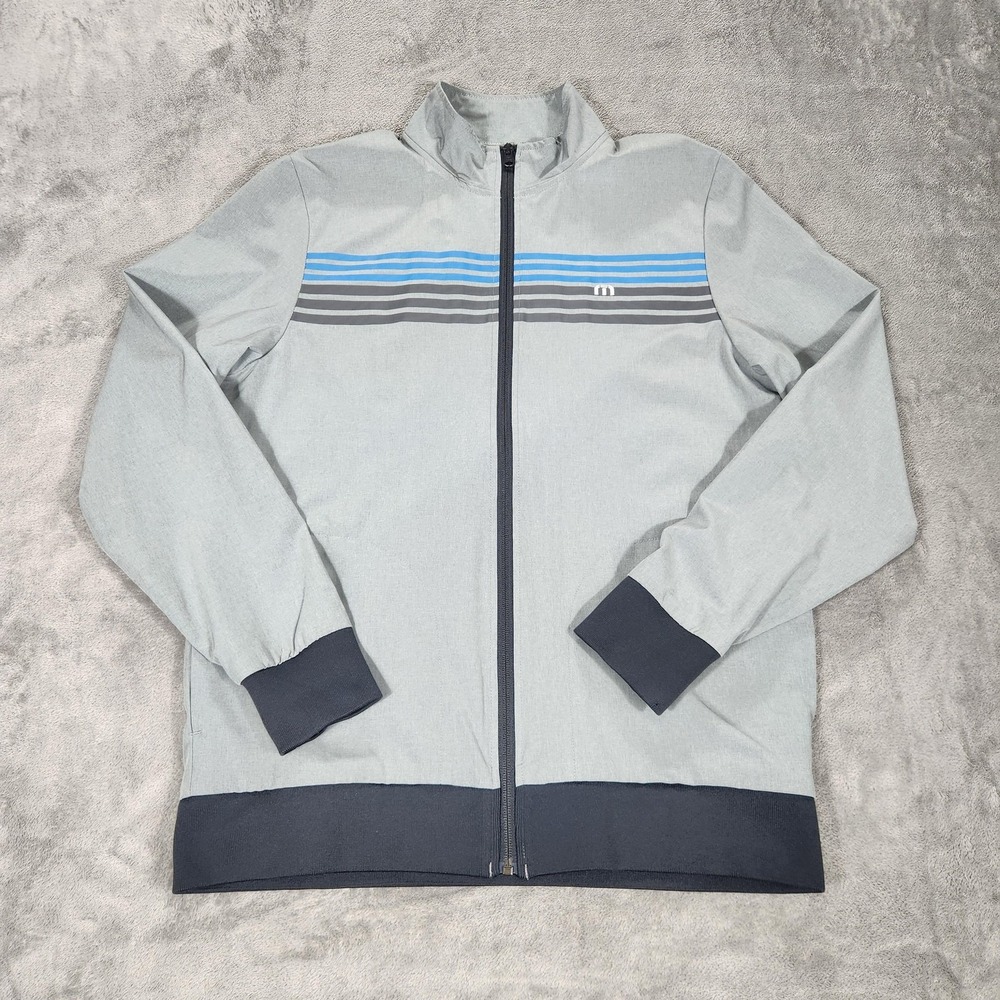 TravisMathew‎ Jacket Mens Medium Gray Full Zip Golf Lightweight Windbreaker